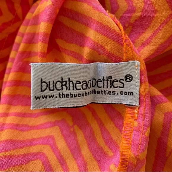 Buckhead Betties ruffle chiffon sleeveless tie neck Chevron top 6684 - Picture 9 of 10